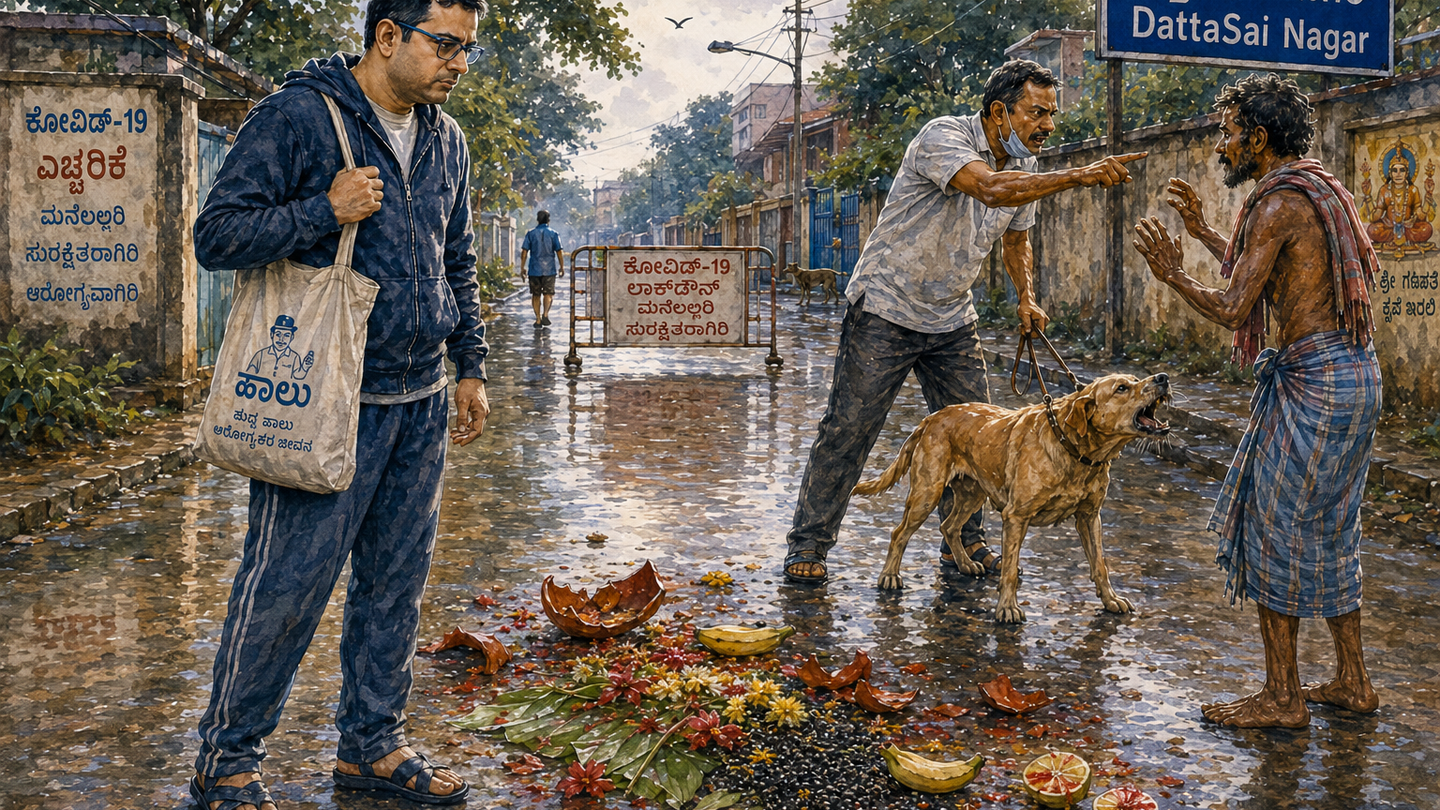 Rainy Street with reflections and tensions