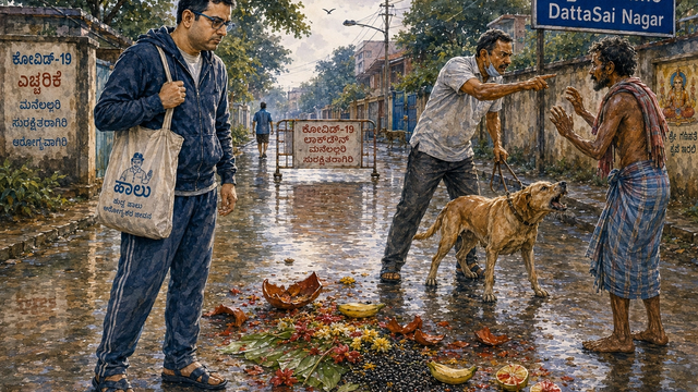 Rainy Street with reflections and tensions