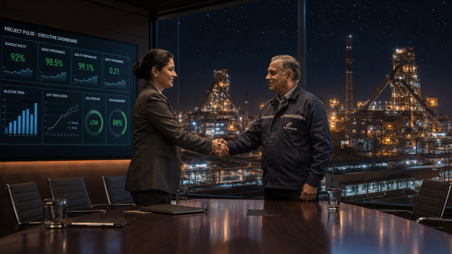 Partners in progress- a corporate handshake