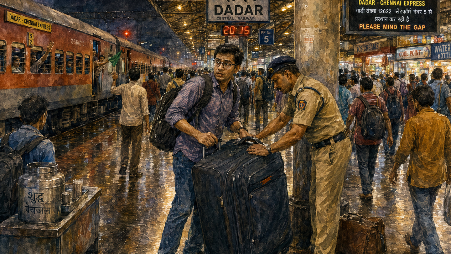 Mumbai Train station at Dusk