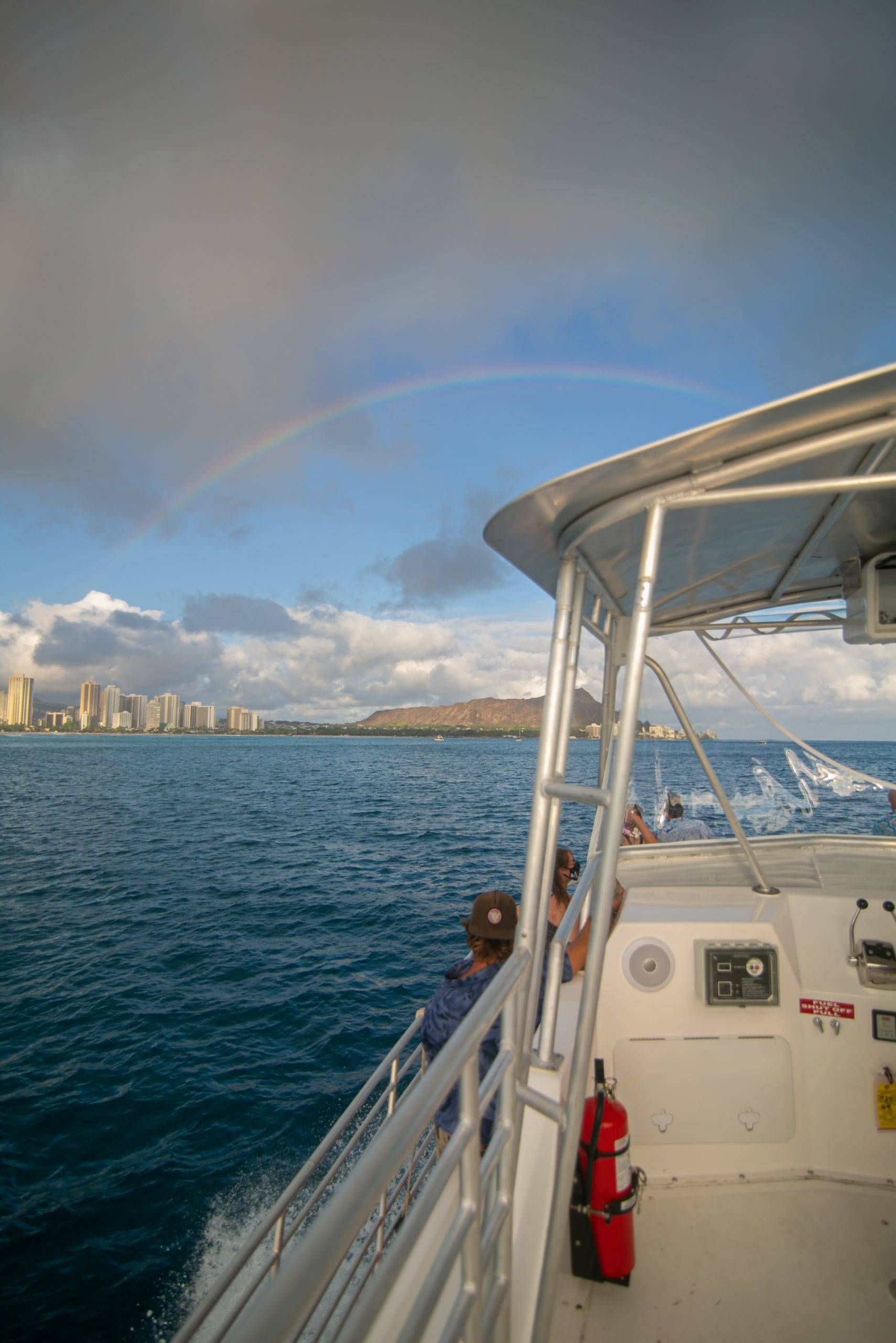 View of Waikiki from the deck of a Living Ocean Tours boat