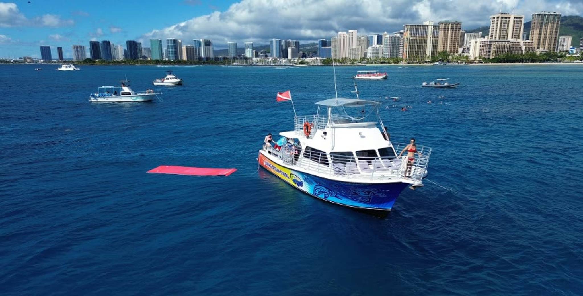 waikiki boat cruise and swimming