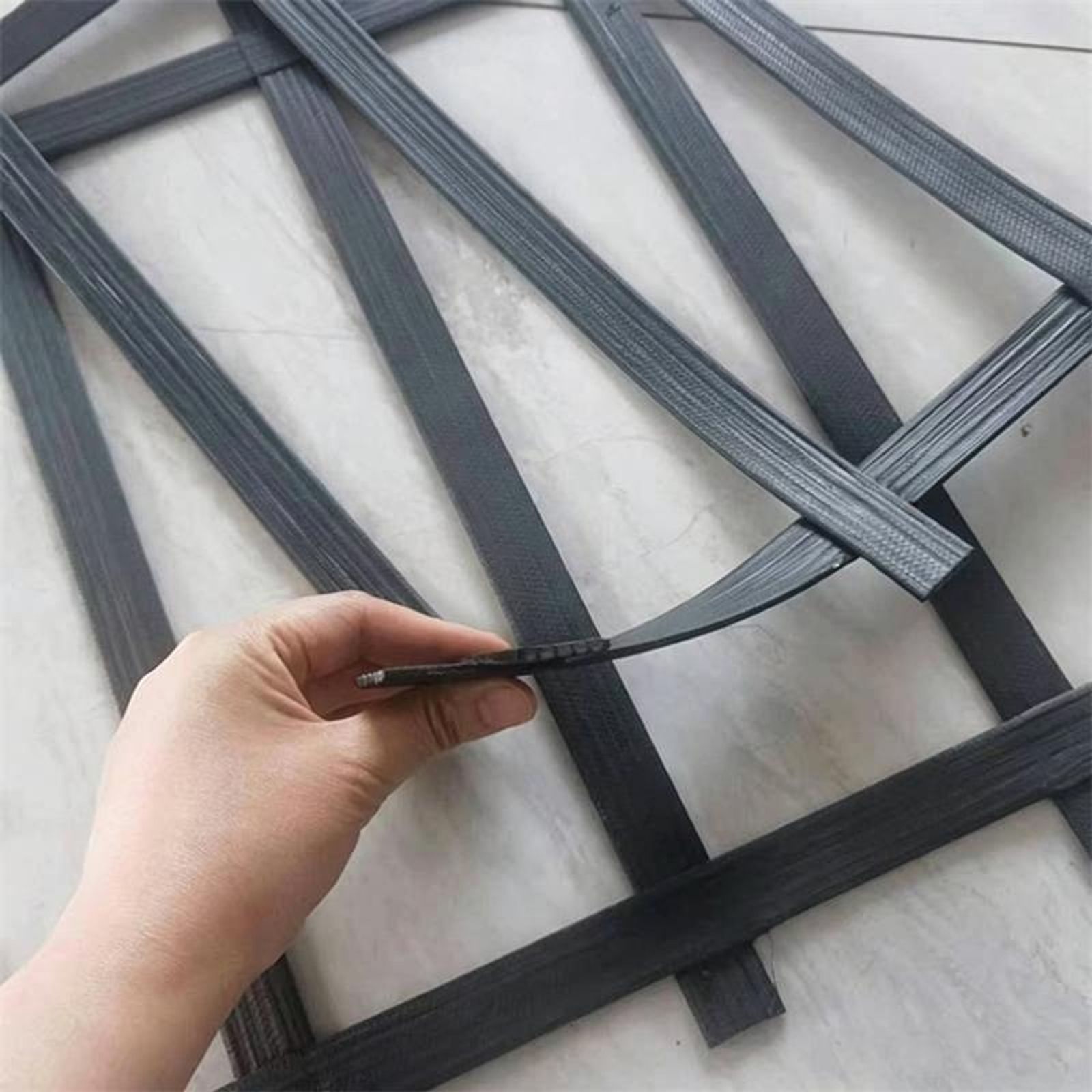 Fiber-plastic Geogrid