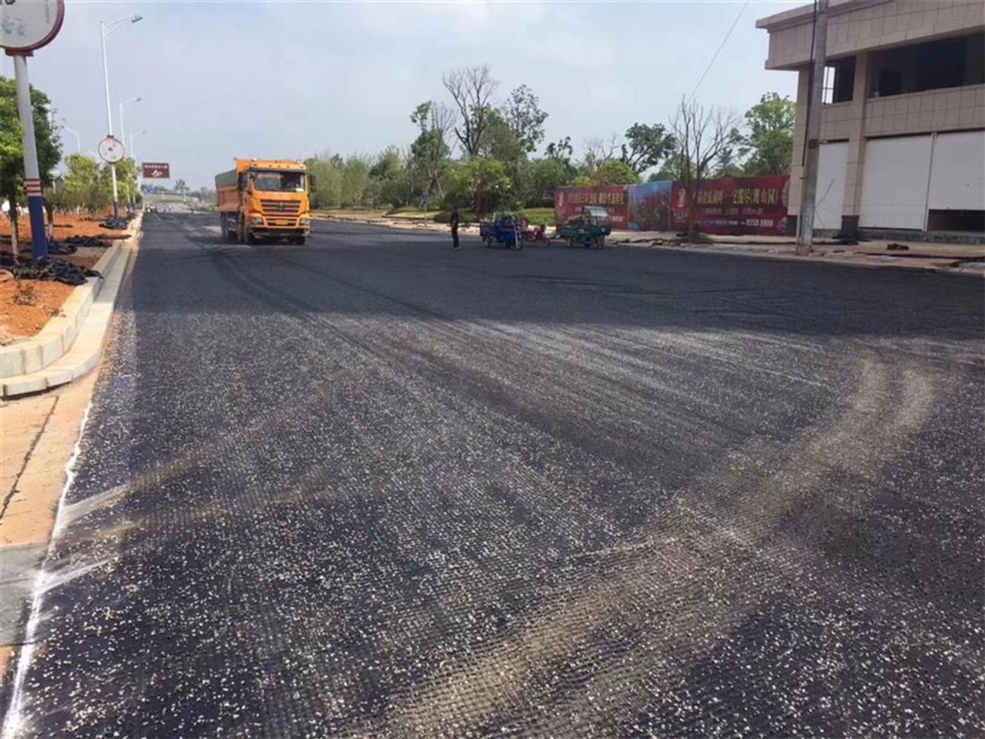 Old road renovation construction