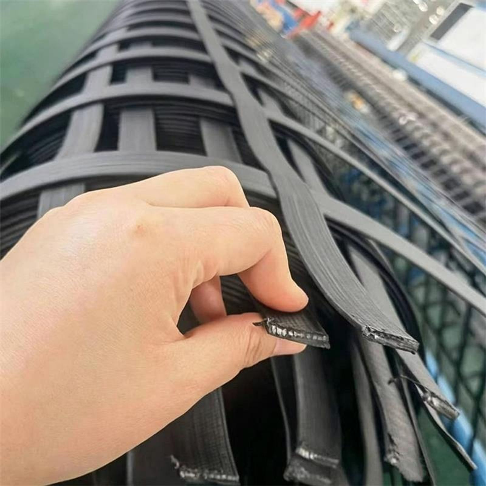 Fiber-plastic Geogrid