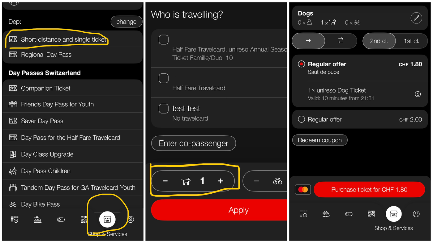 SBB mobile app interface
