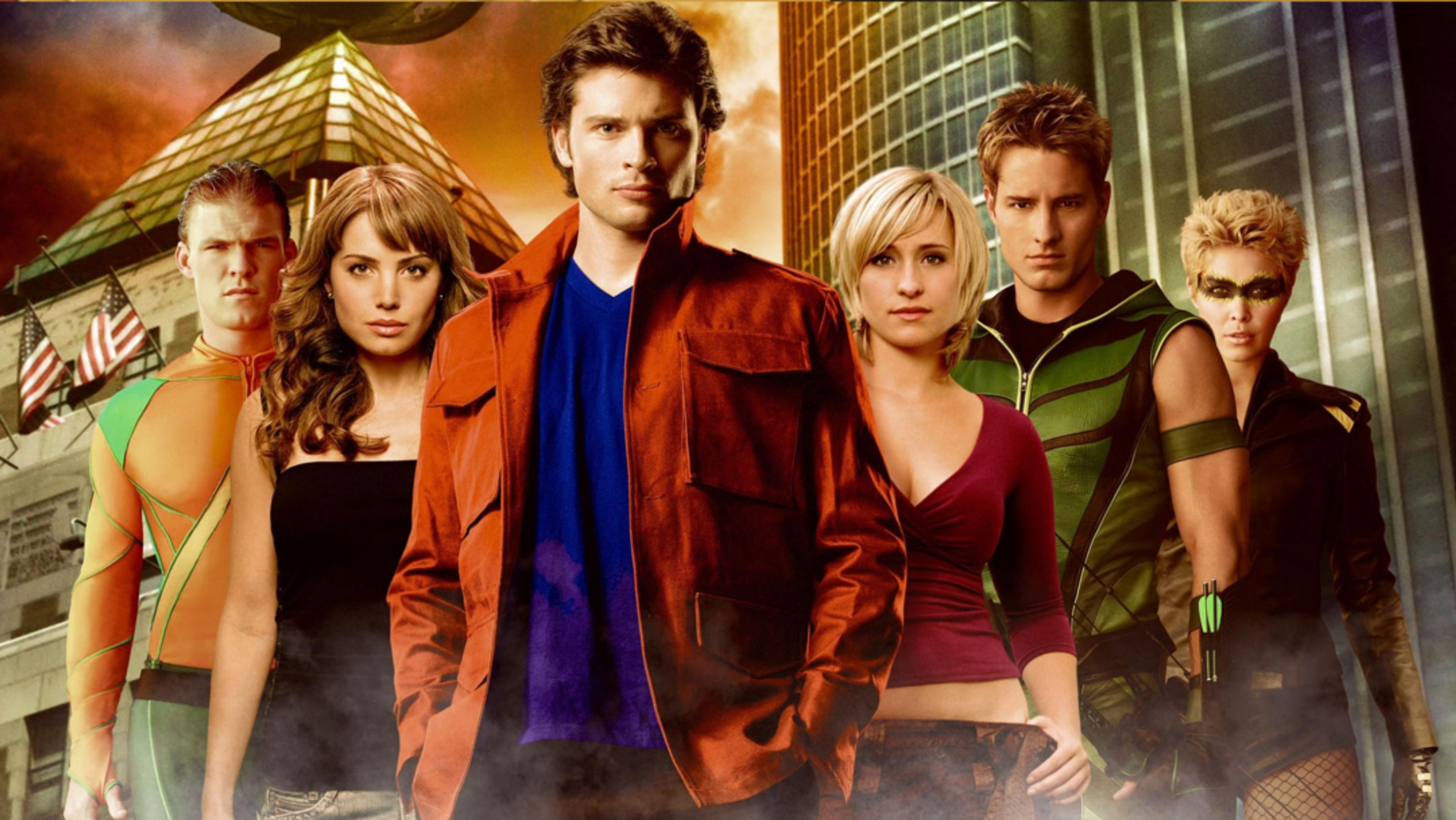 A promotional banner for Smallville season 8.