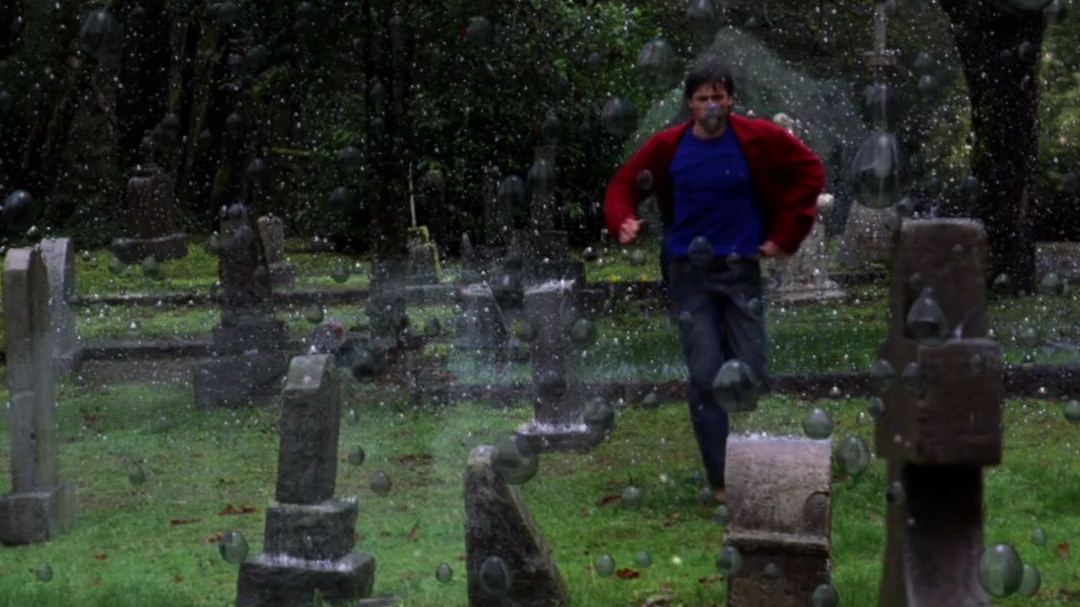 clark kent using super speed in the rain