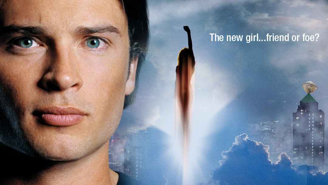 Promotional banner teasing Supergirl on Smallville.
