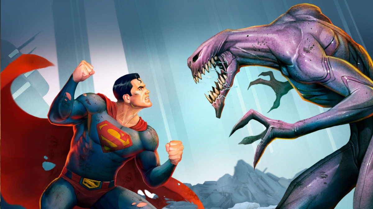 Promotional banner for Superman: Man of Tomorrow.