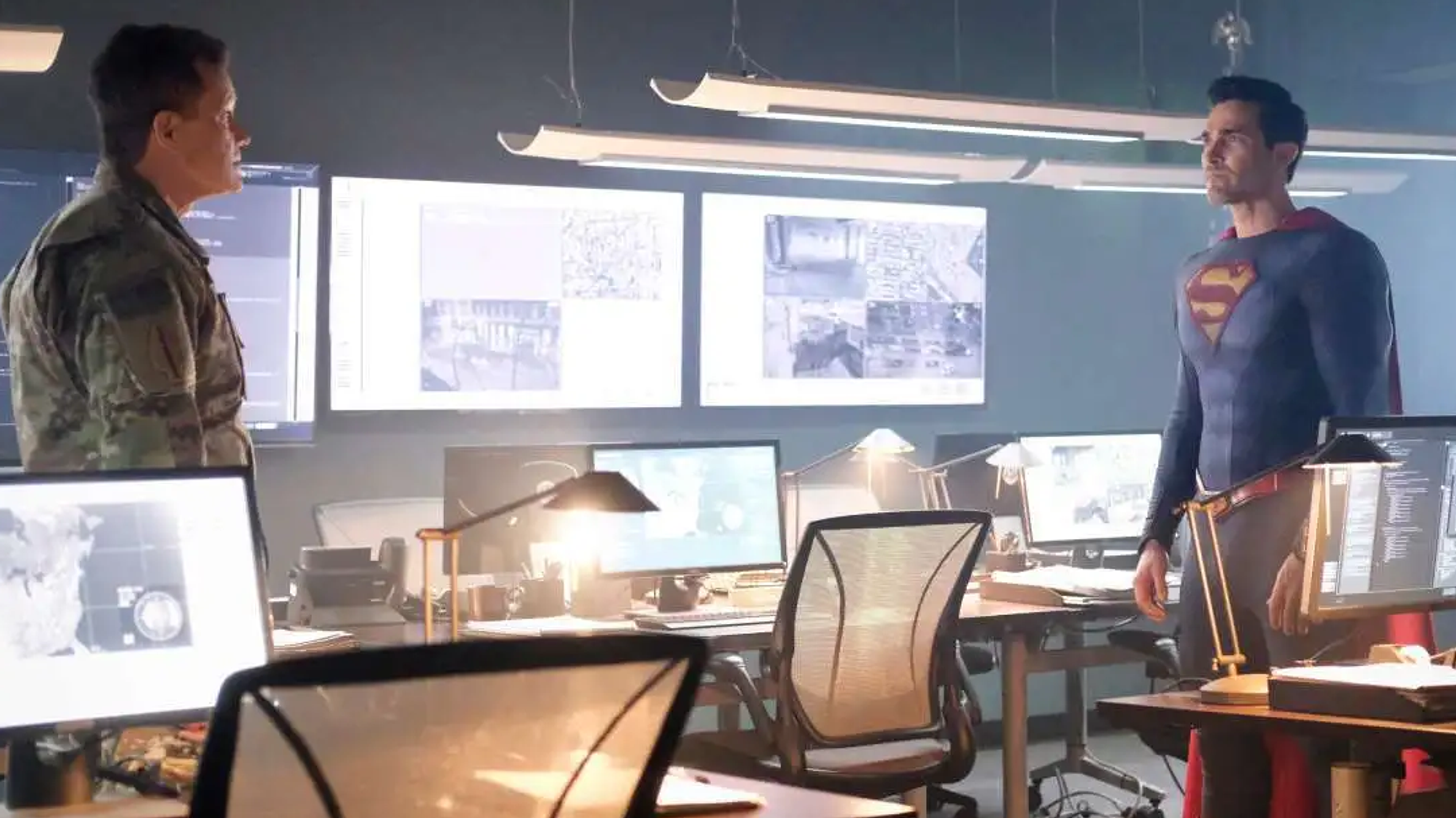 Superman and Sam Lane.