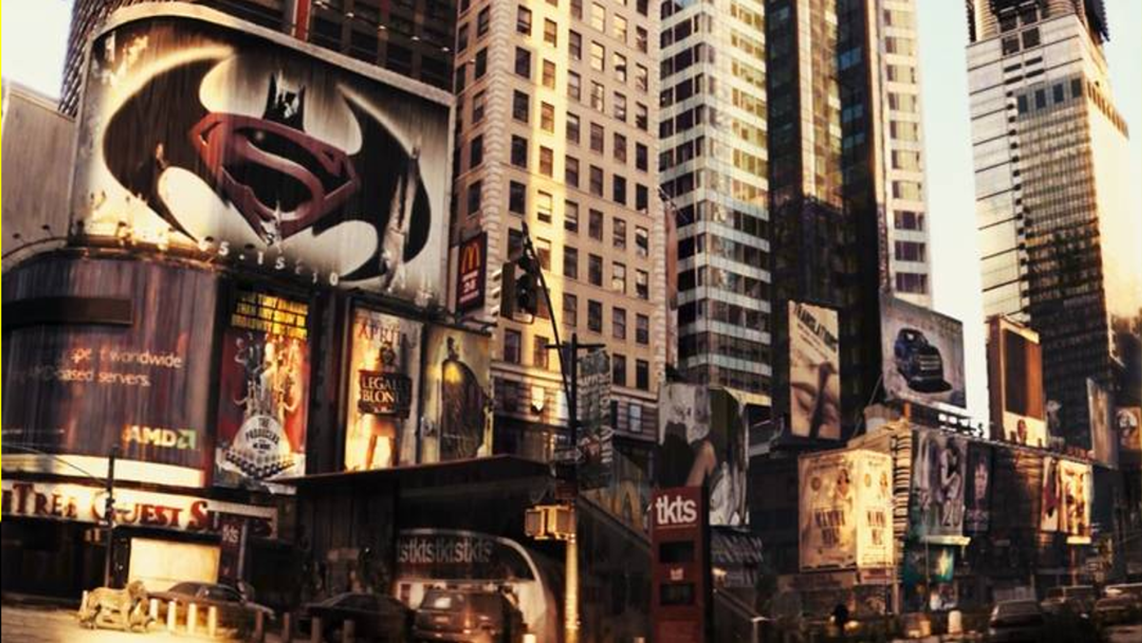 A Superman vs Batman billboard in I Am Legend.