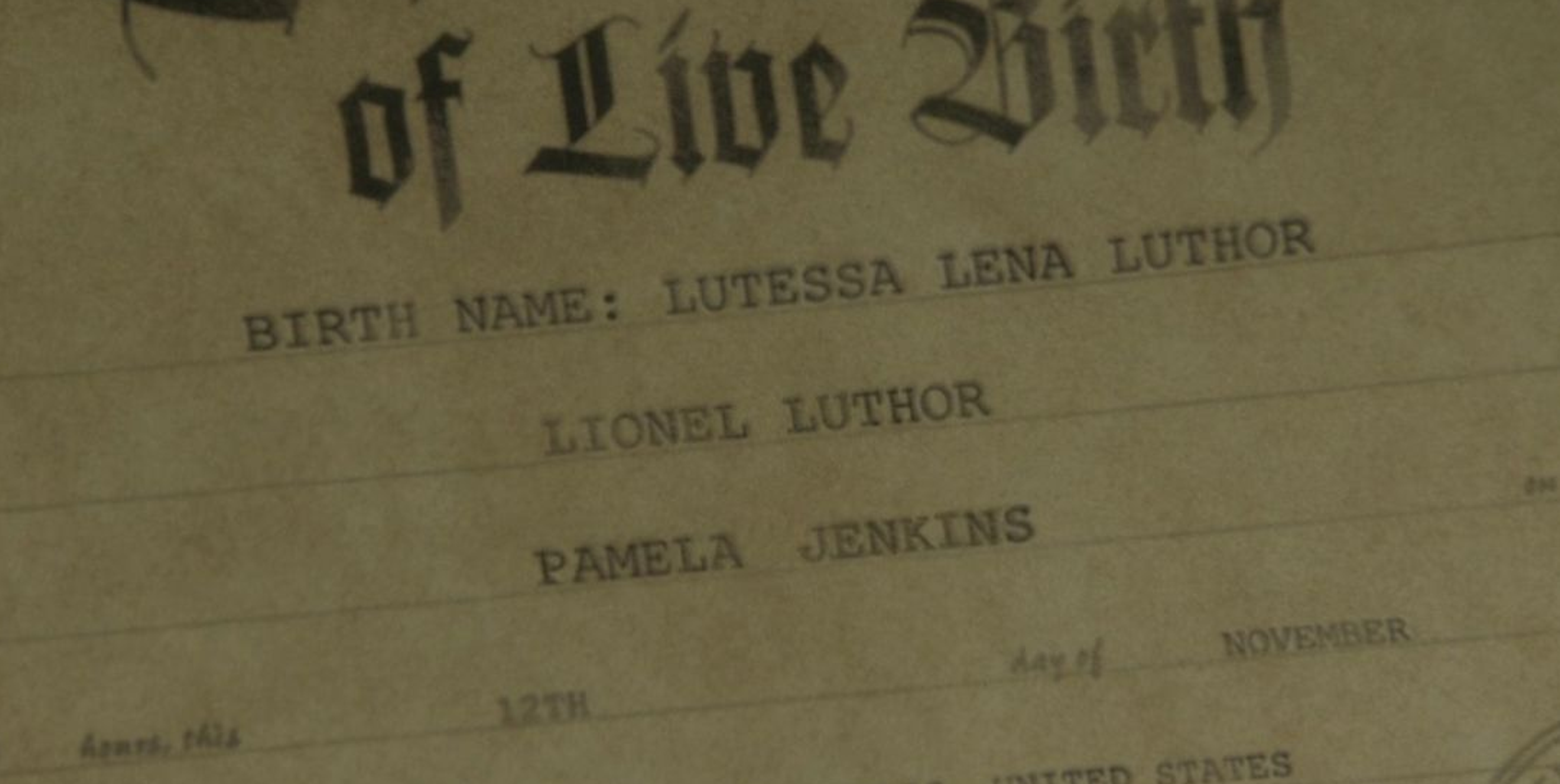 Tess Mercer's birth certificate.