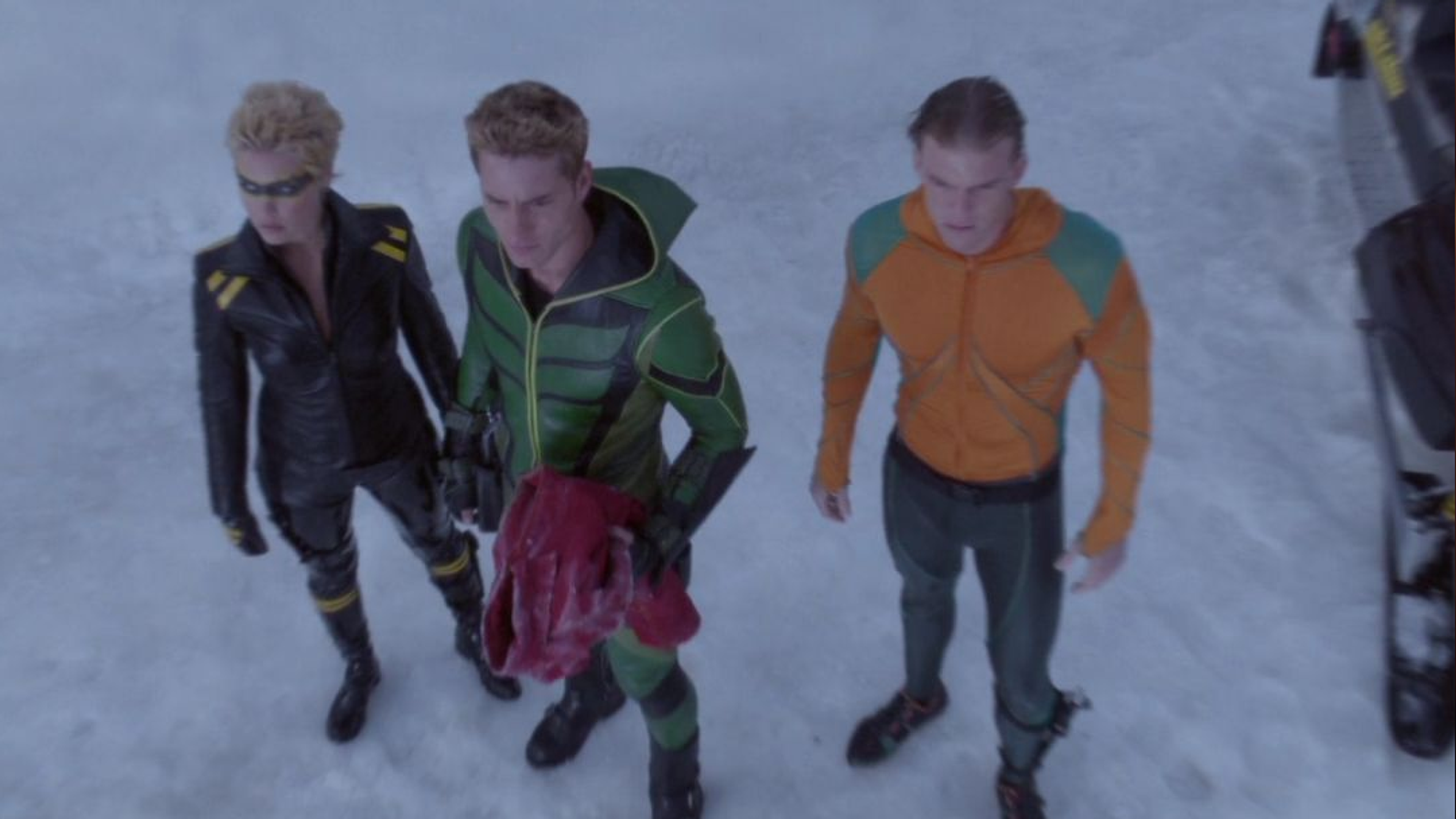 The Justice League searches for Clark in the arctic.