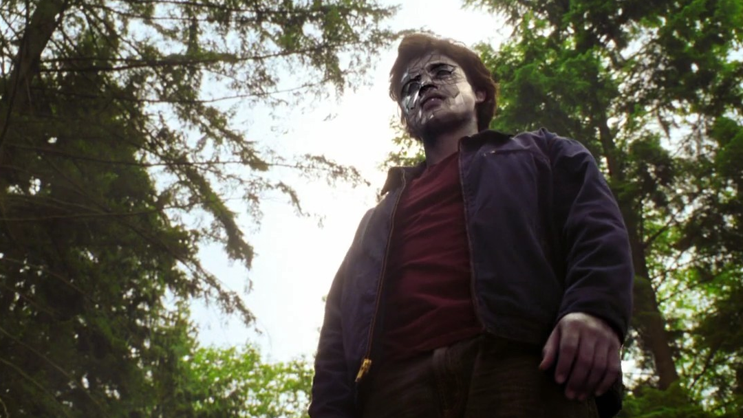 Bizarro - an imperfect duplicate of Clark Kent - is distorted by sunlight.