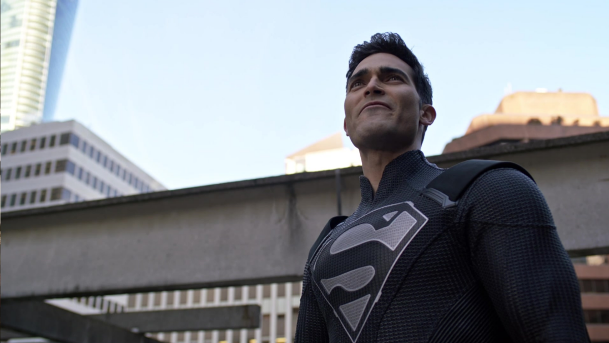 Superman in a black costume.