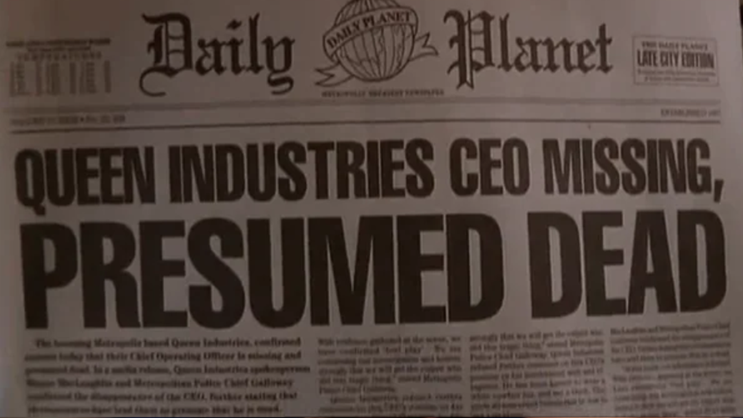 Daily Planet newspaper headline.