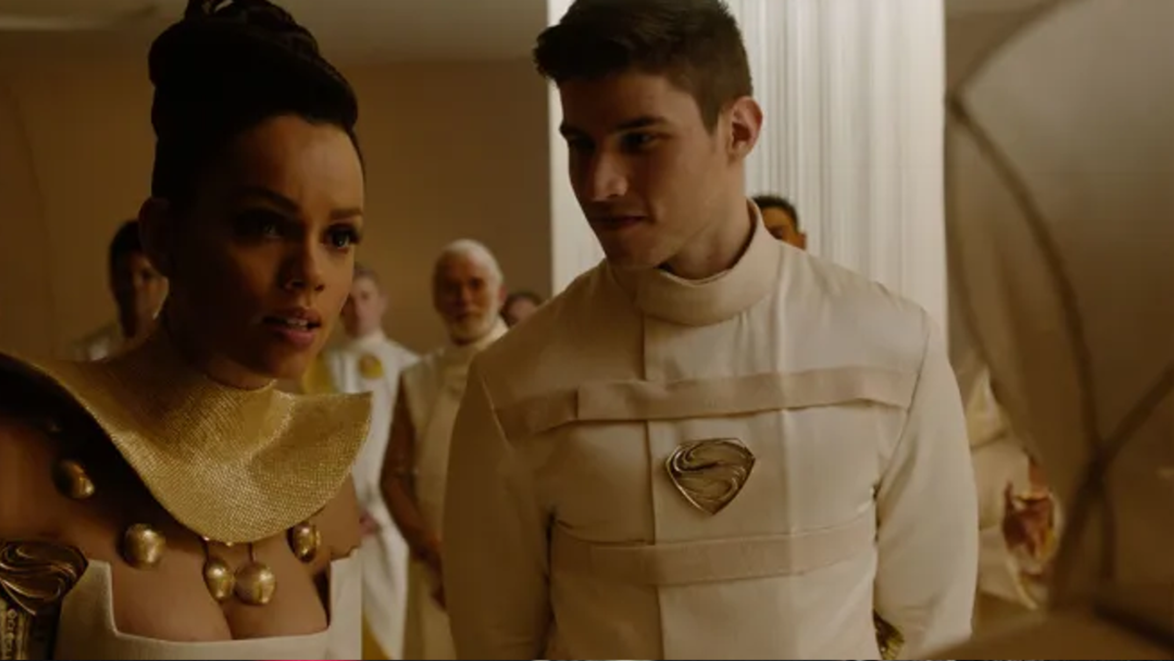 Lyta Zod and Seg El in a Black Mercy hallucination. 