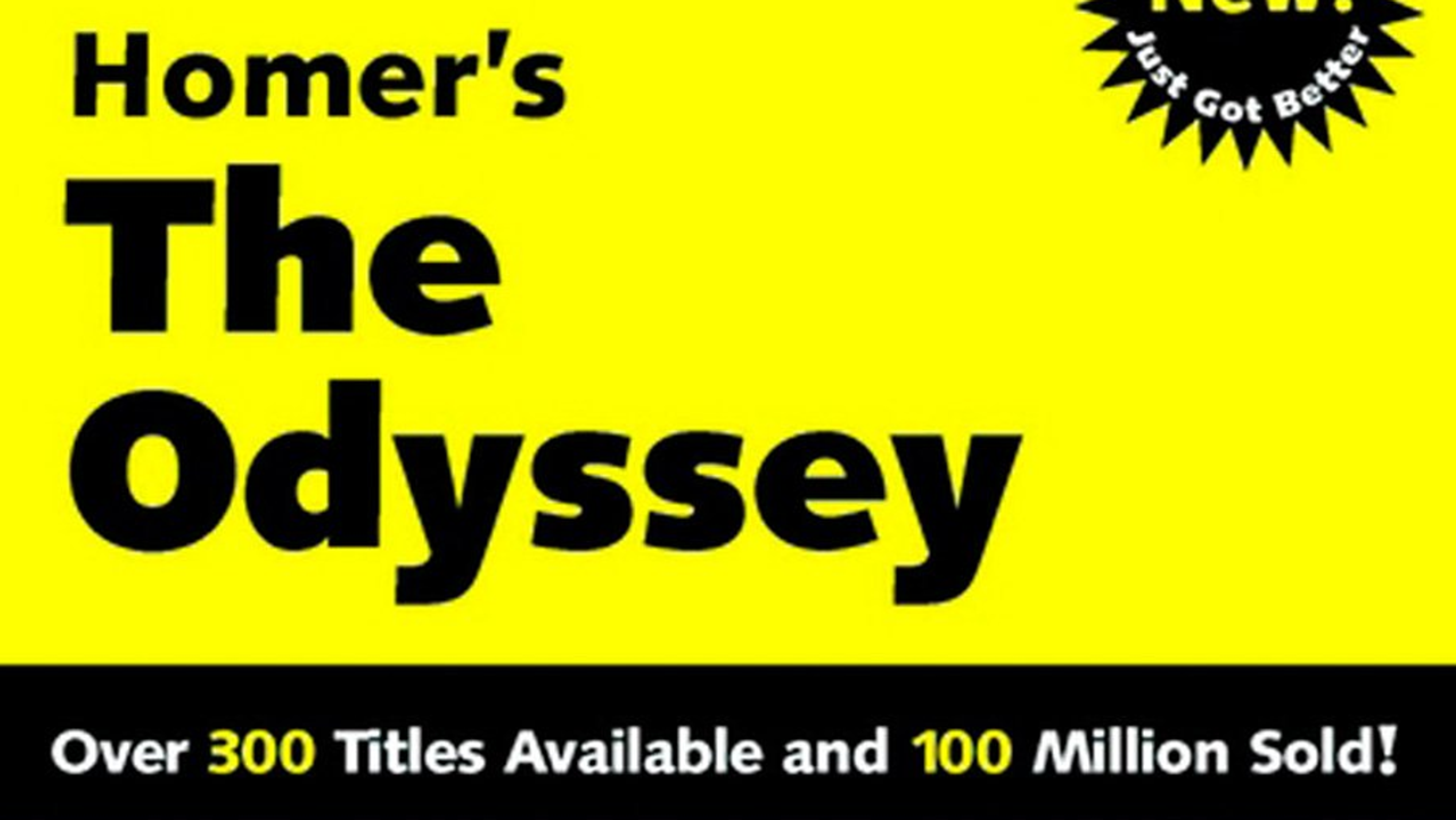 Close up of the cover for the Ciff Notes of the Odyssey. 