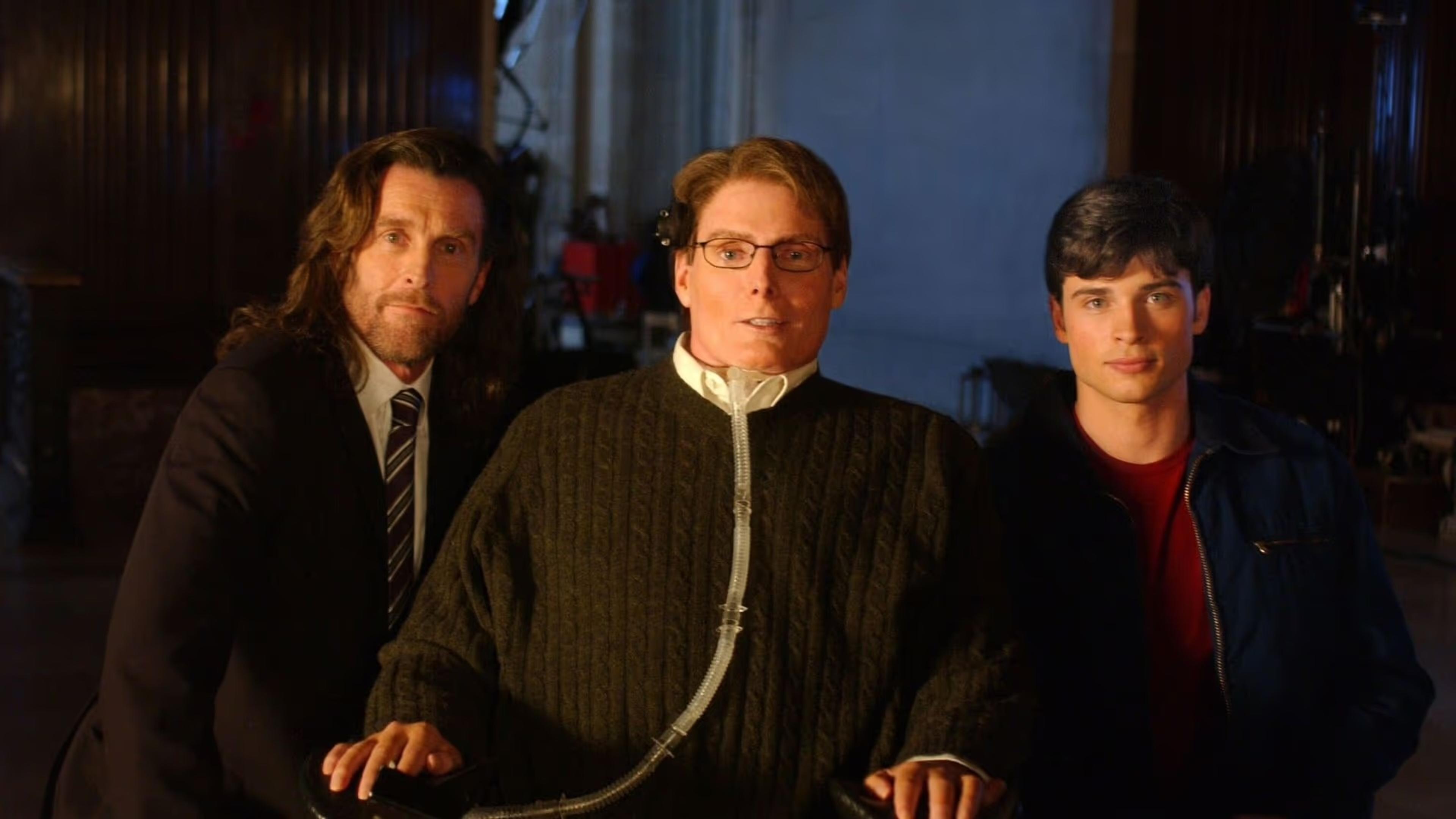 Christopher Reeve, John Glover and Tom Welling from the Smallville episode "Legacy"