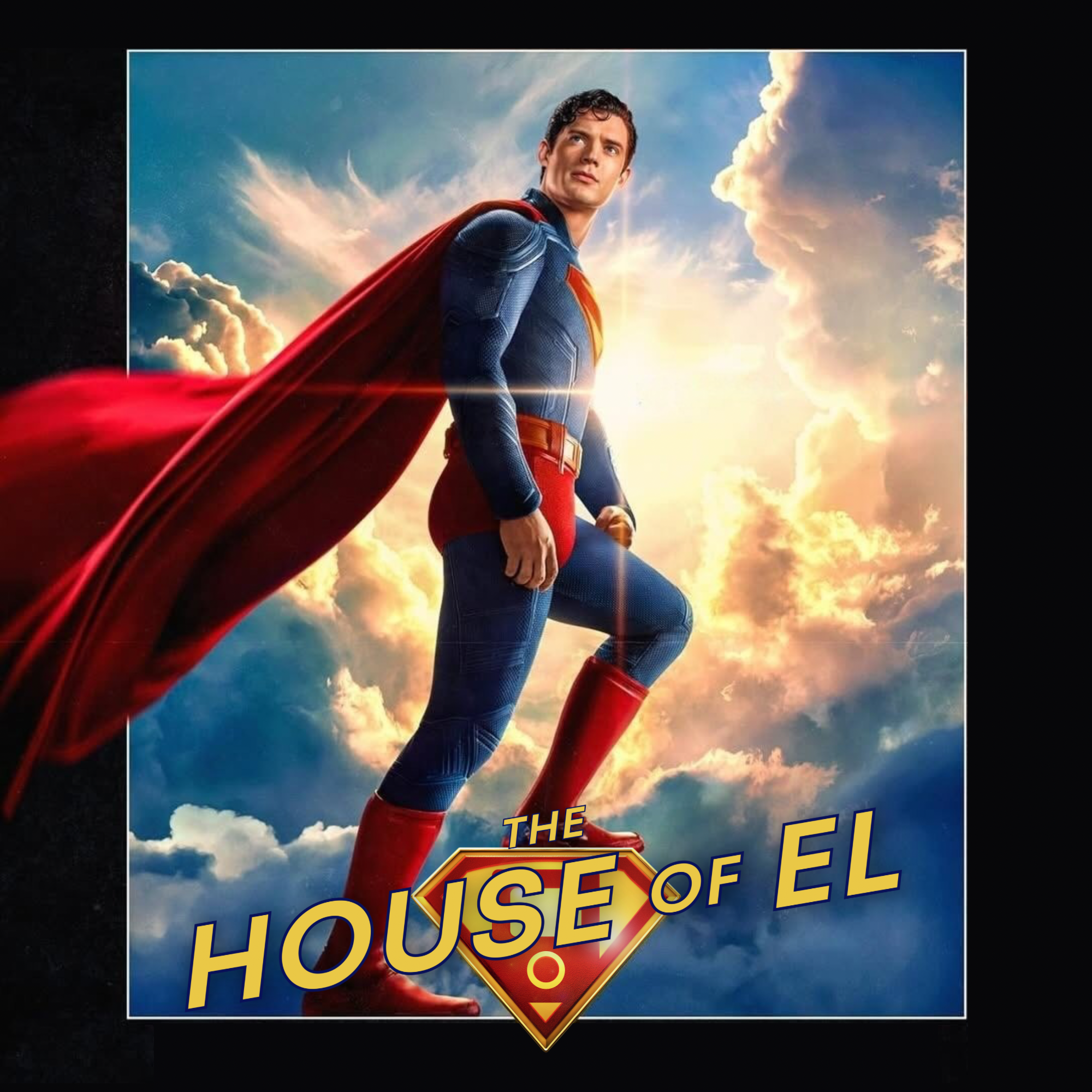 David Corenswet as Superman with the House of El logo