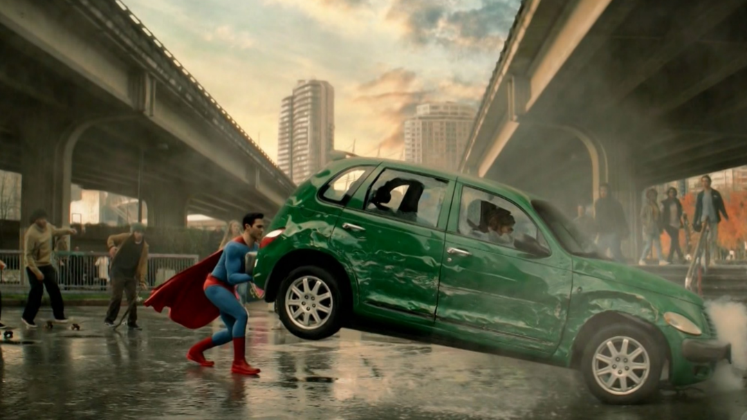 An homage to the cover of Action Comics #1