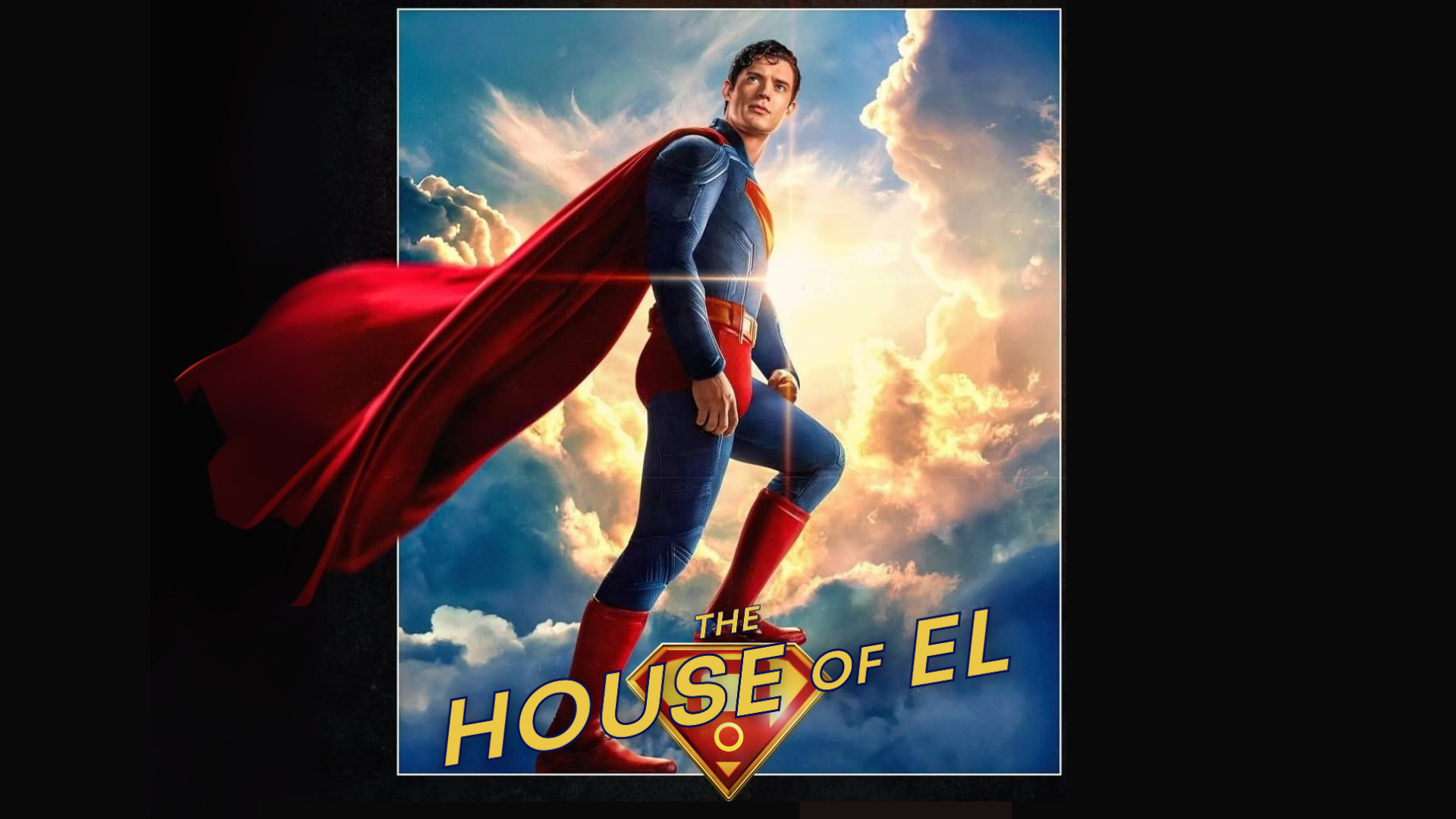 David Corenswet as Superman with the House of El logo