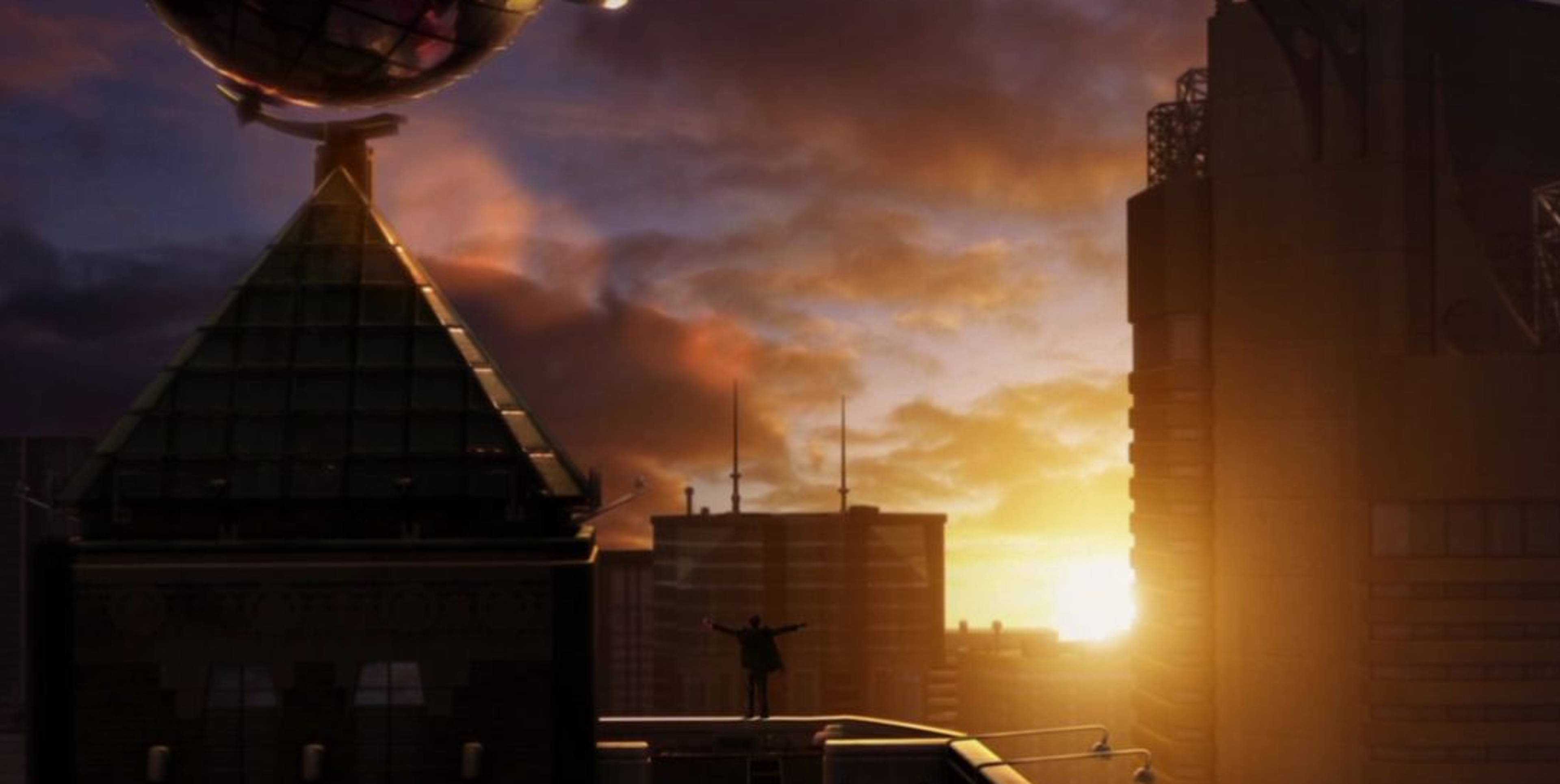 Zod about to leap off the Daily Planet.