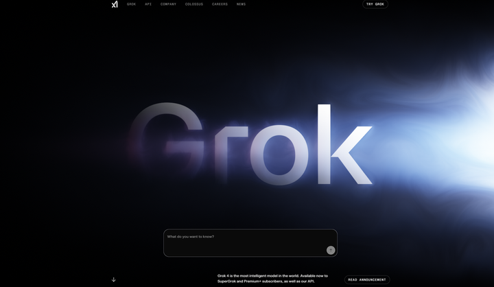 Screenshot of Grok