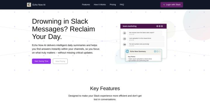 Screenshot of Echo Now AI