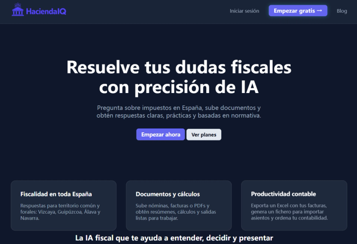 Screenshot of HaciendaIQ