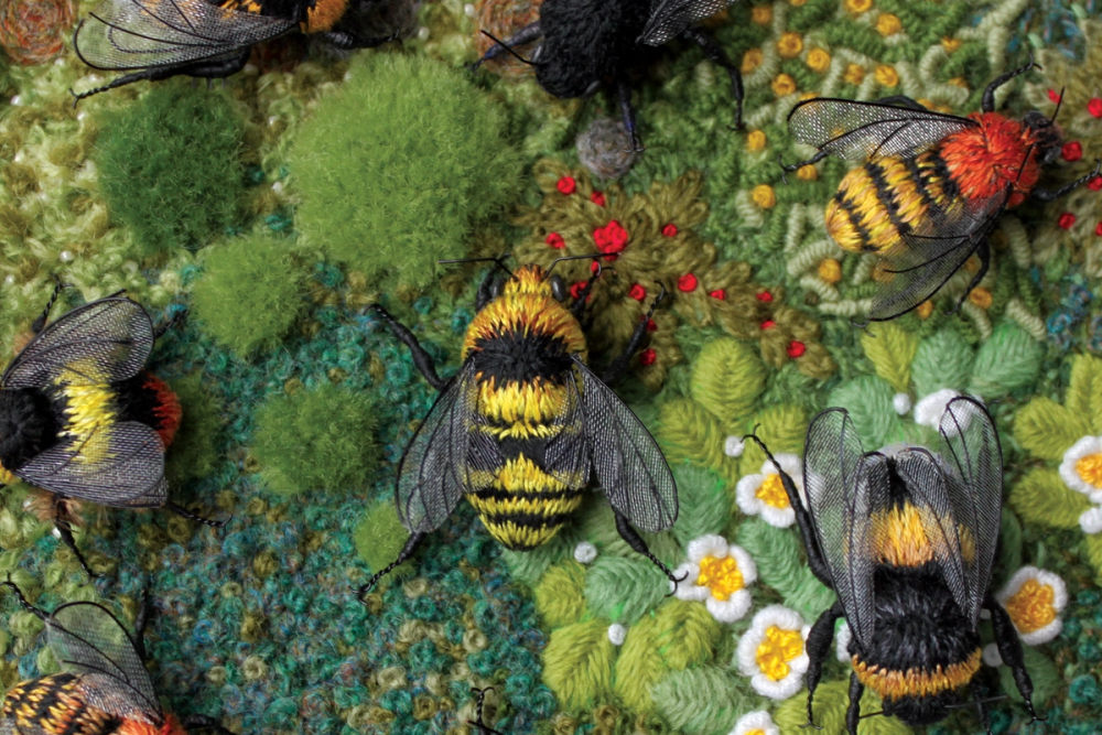 Embroidery of a bee