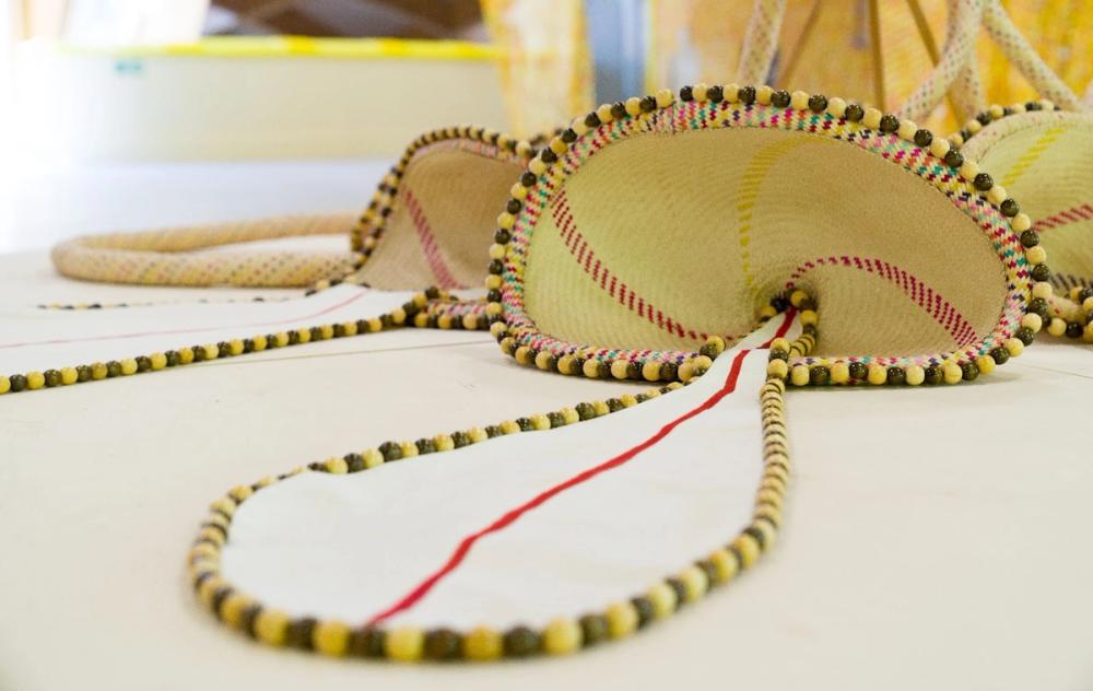 An image of Você Me Alimenta (You Feed Me), 2022 by Maria Nepomuceno in Acts of Gathering curated by Misha Curson and Hannah Hooks at The Eden Project