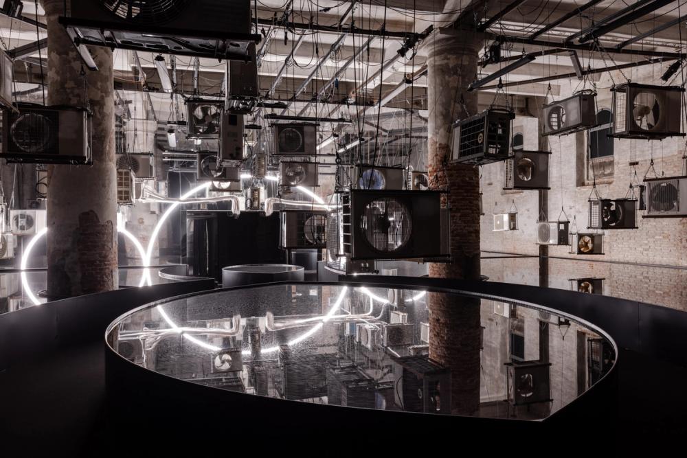 heated pools of water in Carlo Ratti's curated central pavillion at the biennale