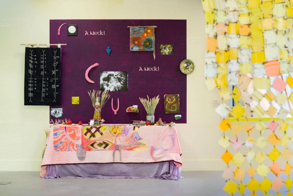 An image of Crying the Neck, 2023 by Nina Royle and Lucy Stein in Acts of Gathering curated by Misha Curson and Hannah Hooks at The Eden Project