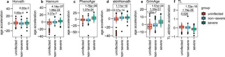 Accelerated biological aging in COVID-19 patients
