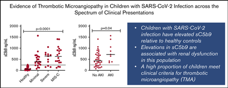 Evidence of thrombotic microangiopathy in children with SARS-CoV-2 across the spectrum of clinical presentations