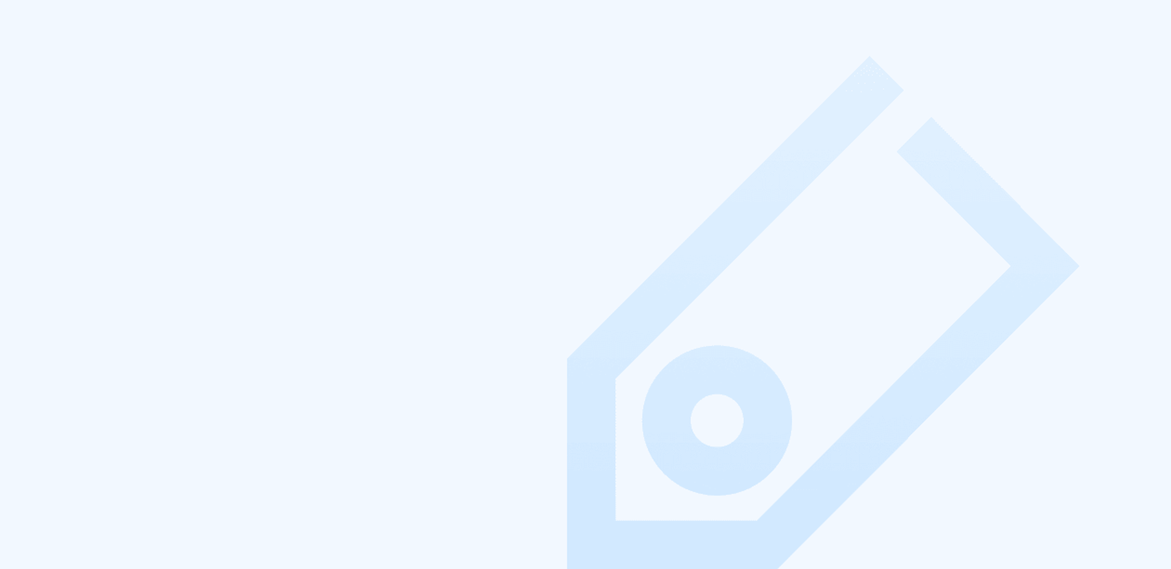 Light blue outline of a price tag icon.