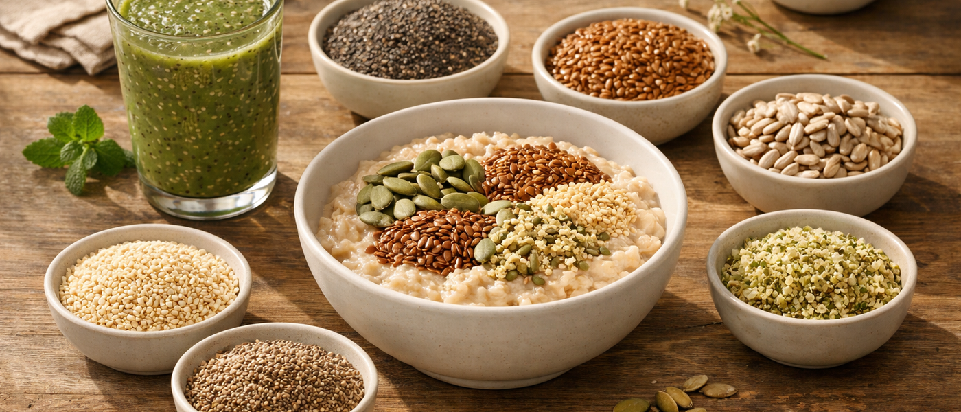 Healthy Raw Seeds Breakfast Bowl for Daily Nutritio