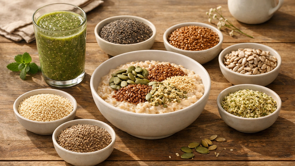 Healthy Raw Seeds Breakfast Bowl for Daily Nutritio
