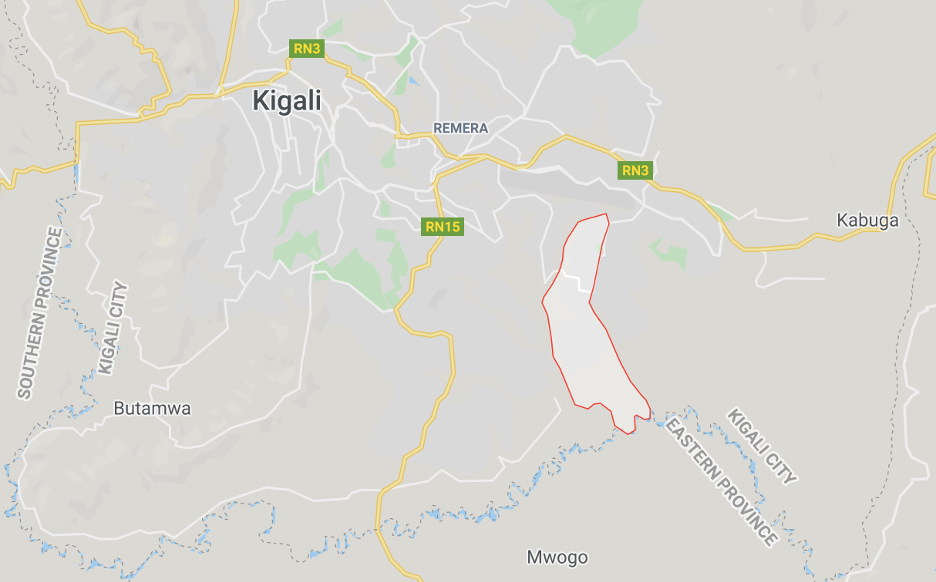 map of Busanza, a neighborhood in the in Kigali region of Rwanda