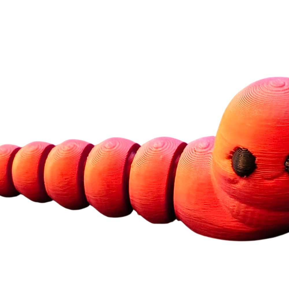 Jiggly the Wiggly Worm โ Articulated 3D Print โ photo 1