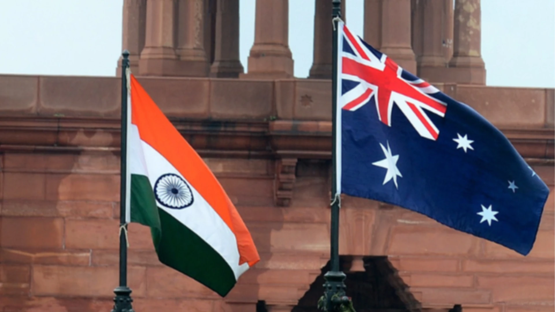 Australia and India's flag at an event or summit
