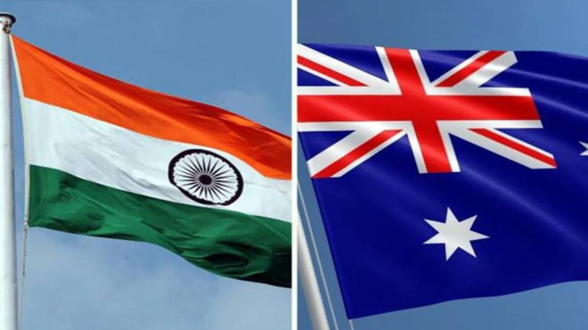 Indian and Australian flag side by side