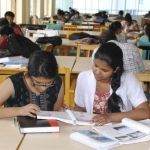 Students studying in the reading room
