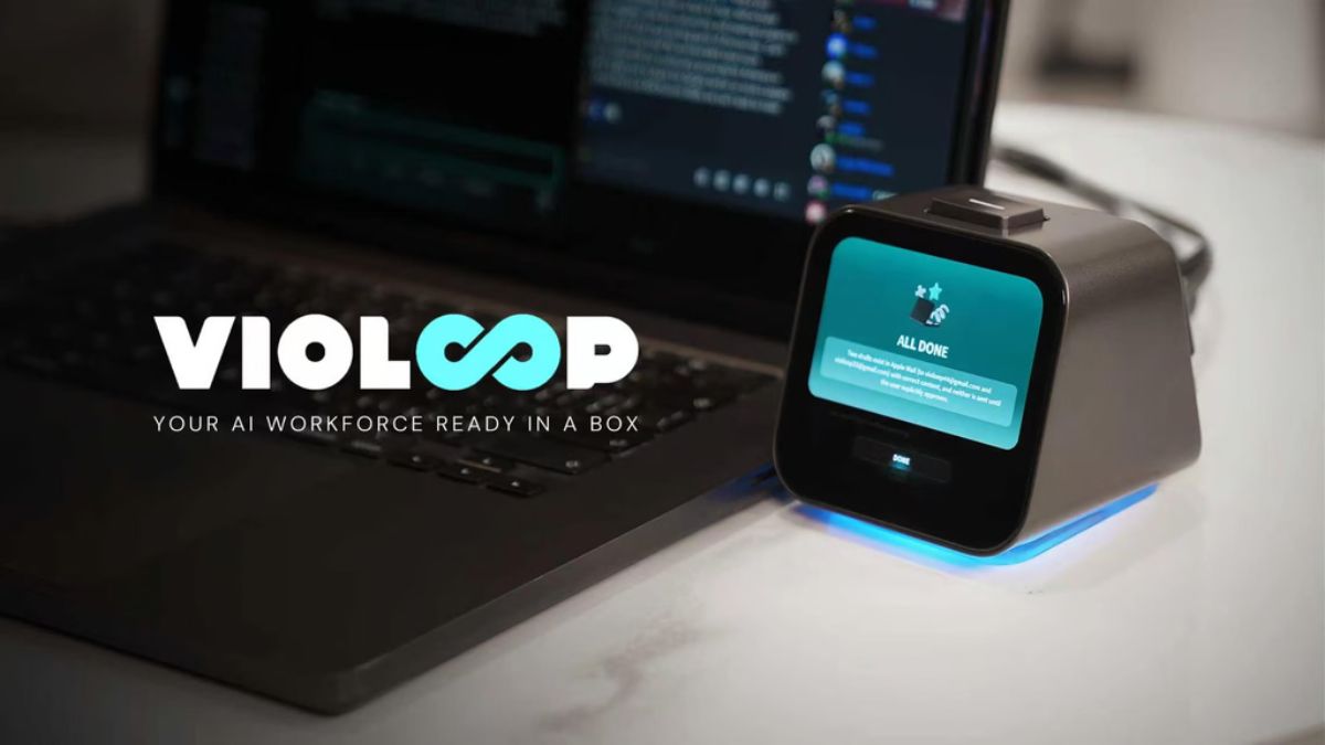 Violoop, a palm-sized cube that plugs into a computer and operates it