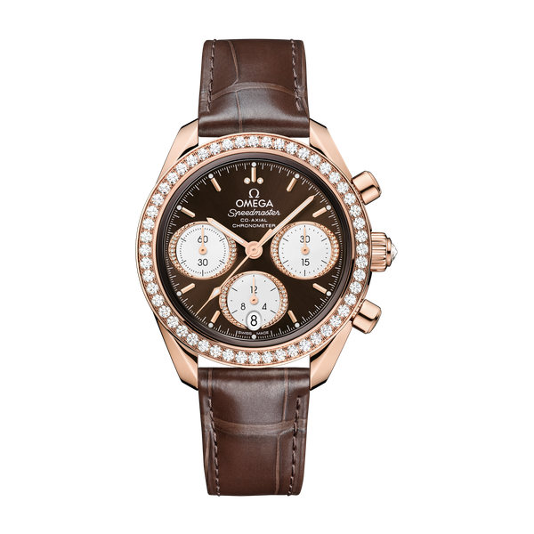 Omega Speedmaster 38 Brown Rose Gold Alligator Leather 38mm