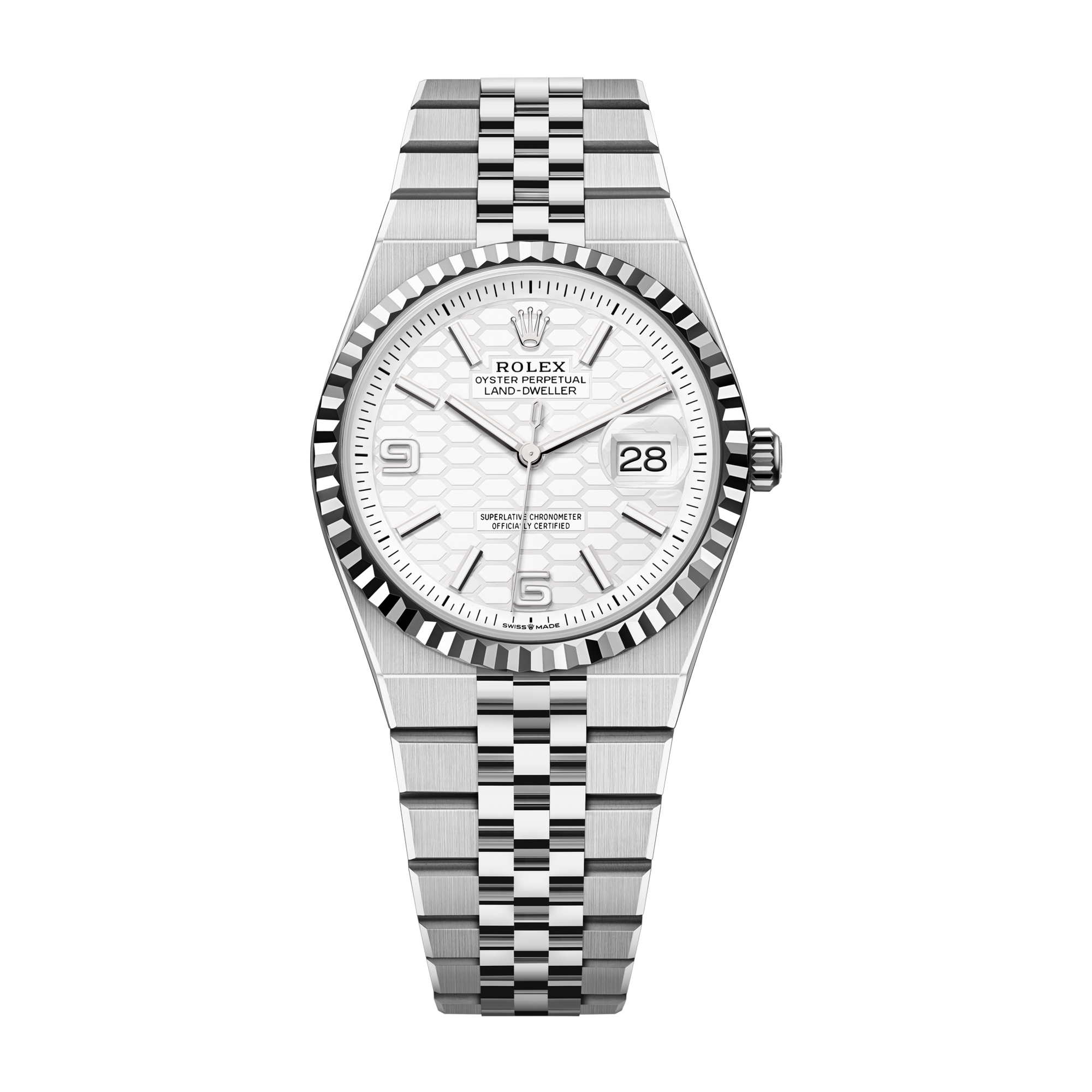Rolex Land-Dweller 36 White Steel & White Gold 36mm