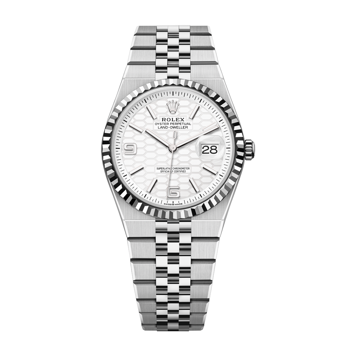 Rolex Land-Dweller 36 White Steel & White Gold 36mm