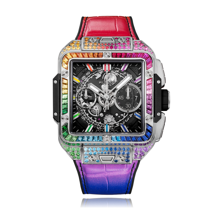 Hublot Square Bang Unico Skeleton Titanium Alligator Leather 42mm